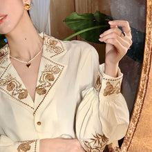 Load image into Gallery viewer, Victoria Embroidered Long Sleeve Blouse