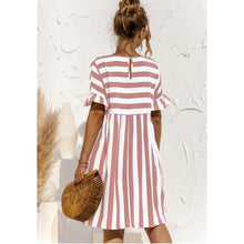 Load image into Gallery viewer, Lucretia Ruffle Stripe Dress