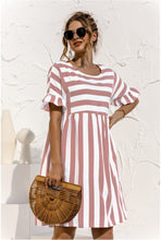 Load image into Gallery viewer, Lucretia Ruffle Stripe Dress