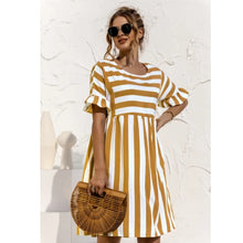 Load image into Gallery viewer, Lucretia Ruffle Stripe Dress