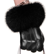 Load image into Gallery viewer, Fur Wrist Leather Driving Gloves