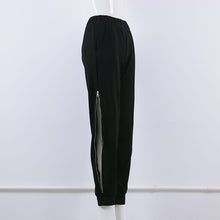 Load image into Gallery viewer, High Split Zipper Mid Waist Wide Leg Trousers