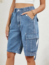 Load image into Gallery viewer, Lumi High Waist Denim Shorts with Pockets
