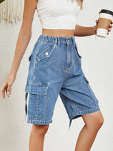 Load image into Gallery viewer, Lumi High Waist Denim Shorts with Pockets
