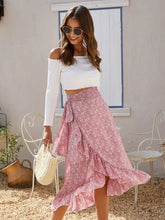 Load image into Gallery viewer, Delya Printed Ruffled Midi Skirt
