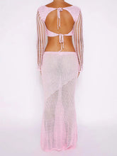 Load image into Gallery viewer, Emera Tied Long Sleeve Top and Skirt Cover Up Set
