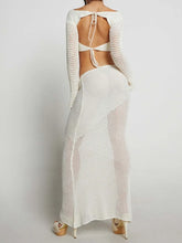 Load image into Gallery viewer, Emera Tied Long Sleeve Top and Skirt Cover Up Set
