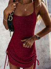 Load image into Gallery viewer, Posie Drawstring Scoop Neck Spaghetti Strap Knit Dress
