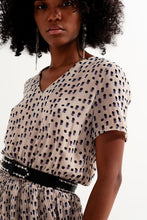 Load image into Gallery viewer, Mena Shirred Mini Dress With Peplum in Cream
