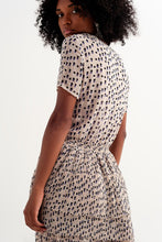 Load image into Gallery viewer, Mena Shirred Mini Dress With Peplum in Cream
