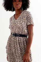 Load image into Gallery viewer, Mena Shirred Mini Dress With Peplum in Cream
