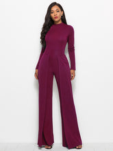 Load image into Gallery viewer, Ava Long Sleeve Mock Neck Wide Leg Jumpsuit
