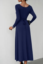 Load image into Gallery viewer, Scoop Neck Long Sleeve Lace-Up Maxi Dress
