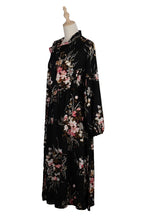 Load image into Gallery viewer, Lori Black Floral High Waist Dress
