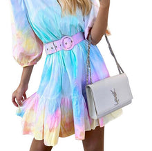 Load image into Gallery viewer, Natalia Tie Dye Mini Ruffled Dress
