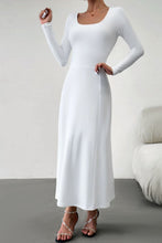 Load image into Gallery viewer, Scoop Neck Long Sleeve Lace-Up Maxi Dress
