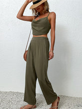 Load image into Gallery viewer, Eartha Crisscross Back Cropped Top and Pants Set
