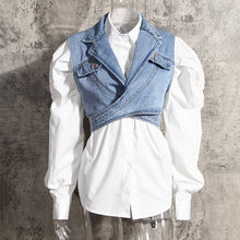 Load image into Gallery viewer, Toni Tone Cross Denim Vest
