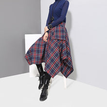 Load image into Gallery viewer, Wide Plaid Asymmetrical Skirt
