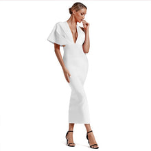 Load image into Gallery viewer, Long Draped V-Neck Bandage Dress
