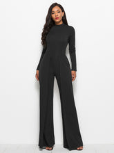 Load image into Gallery viewer, Ava Long Sleeve Mock Neck Wide Leg Jumpsuit
