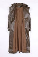 Load image into Gallery viewer, Belinda Long Leather Trench Coat
