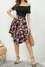 Load image into Gallery viewer, Off Shoulder Floral Print Short Sleeve Dress
