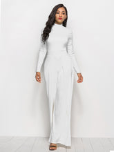 Load image into Gallery viewer, Ava Long Sleeve Mock Neck Wide Leg Jumpsuit
