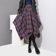 Load image into Gallery viewer, Wide Plaid Asymmetrical Skirt
