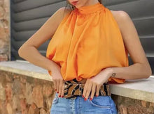 Load image into Gallery viewer, Miriam Sleeveless Orange Blouse
