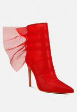 Load image into Gallery viewer, Princess Organza Wrapped Style Heeled Ankle Boots
