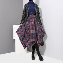 Load image into Gallery viewer, Wide Plaid Asymmetrical Skirt
