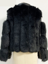 Load image into Gallery viewer, Faux Fox Fur Motorcycle Jacket
