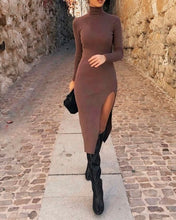 Load image into Gallery viewer, Aminah Long Sleeved High-Neck Sweater Dress
