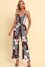 Load image into Gallery viewer, Printed Spaghetti Strap Tied Jumpsuit
