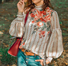 Load image into Gallery viewer, Chantria Long Sleeve Floral Blouse
