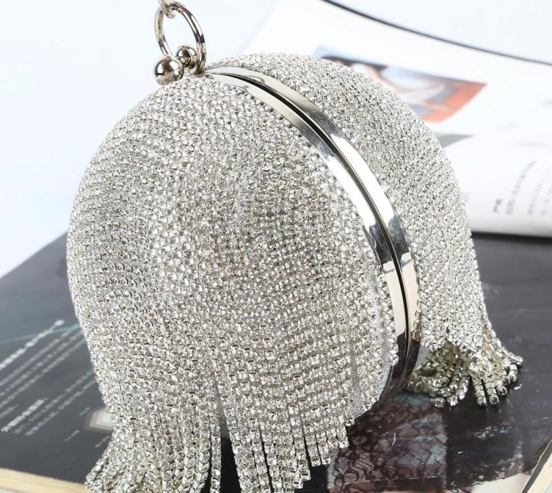 Mini Rhinestone Round Evening Bag