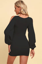 Load image into Gallery viewer, Amelia Square Neck Split Sleeve Mini Dress
