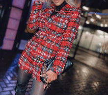 Load image into Gallery viewer, Farrah Red Plaid Blazer Set
