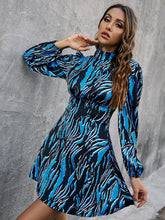 Load image into Gallery viewer, Taliyah Printed Long Sleeve Mock Neck Mini Dress
