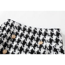 Load image into Gallery viewer, Xahria Houndstooth Lion Buttons Mini Skirt
