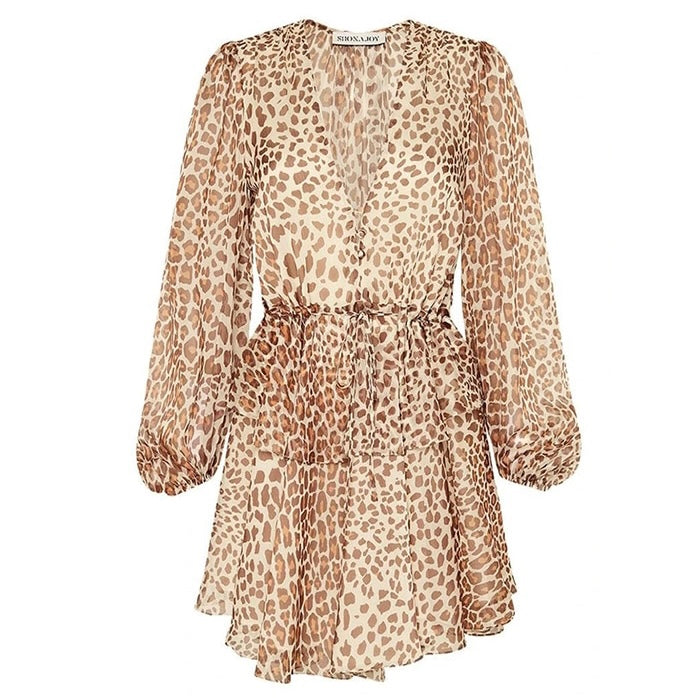 Penelope Chiffon Leopard Print Dress