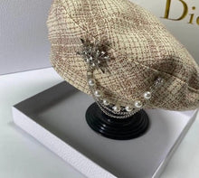 Load image into Gallery viewer, Diamond and Pearls Plaid Beret
