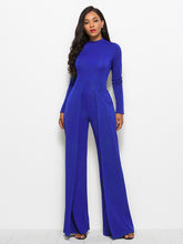 Load image into Gallery viewer, Ava Long Sleeve Mock Neck Wide Leg Jumpsuit
