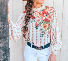 Load image into Gallery viewer, Chantria Long Sleeve Floral Blouse
