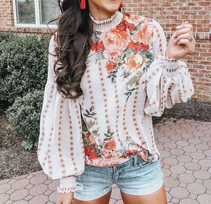 Chantria Long Sleeve Floral Blouse