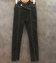 Load image into Gallery viewer, High Waist Beaded Ankle Length Jeans
