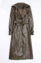 Load image into Gallery viewer, Belinda Long Leather Trench Coat
