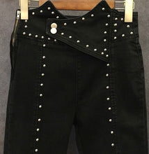 Load image into Gallery viewer, High Waist Beaded Ankle Length Jeans
