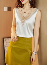 Load image into Gallery viewer, Tara V-Neck Satin Blouse
